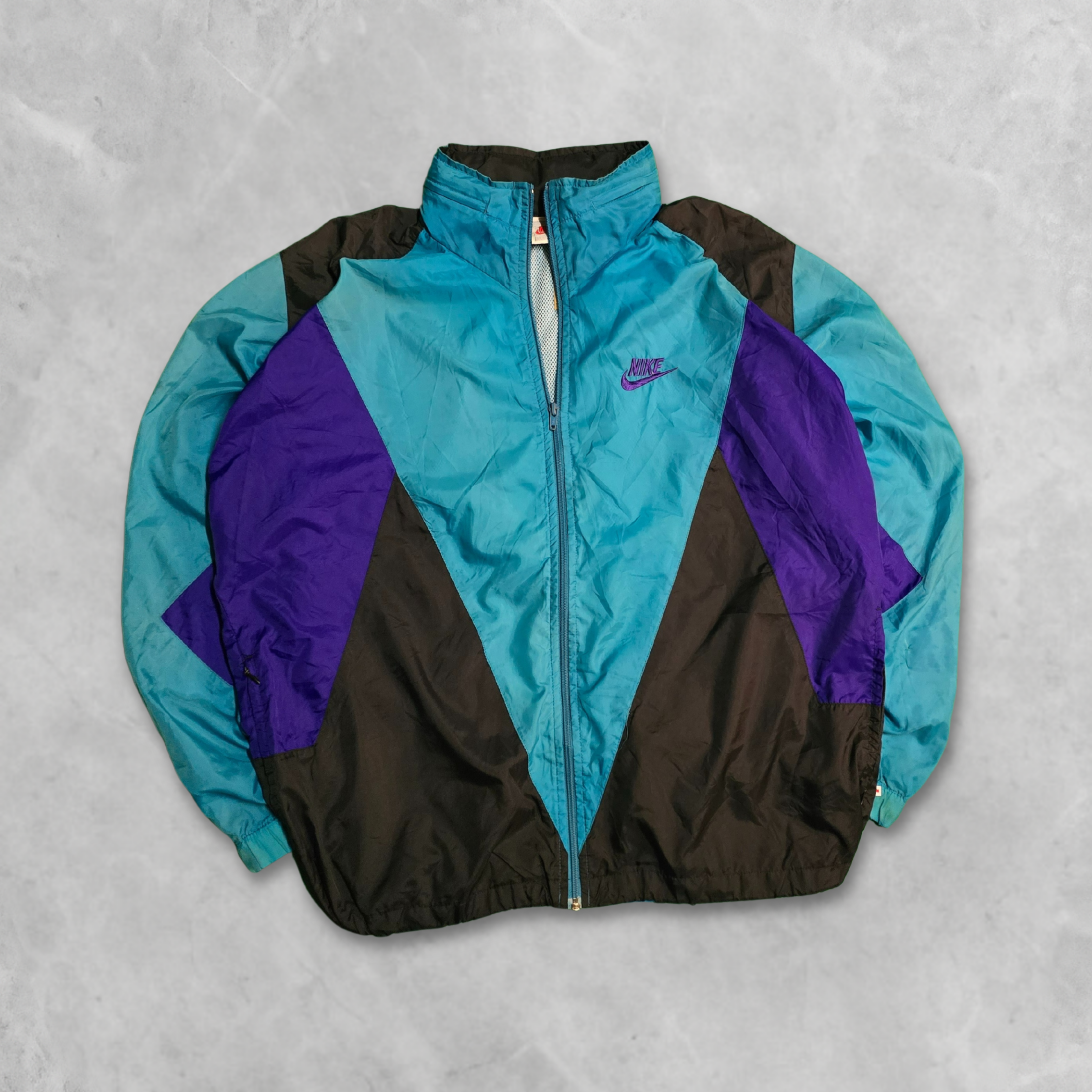 Vintage 80s Nike Track Windbreaker Jacket - L