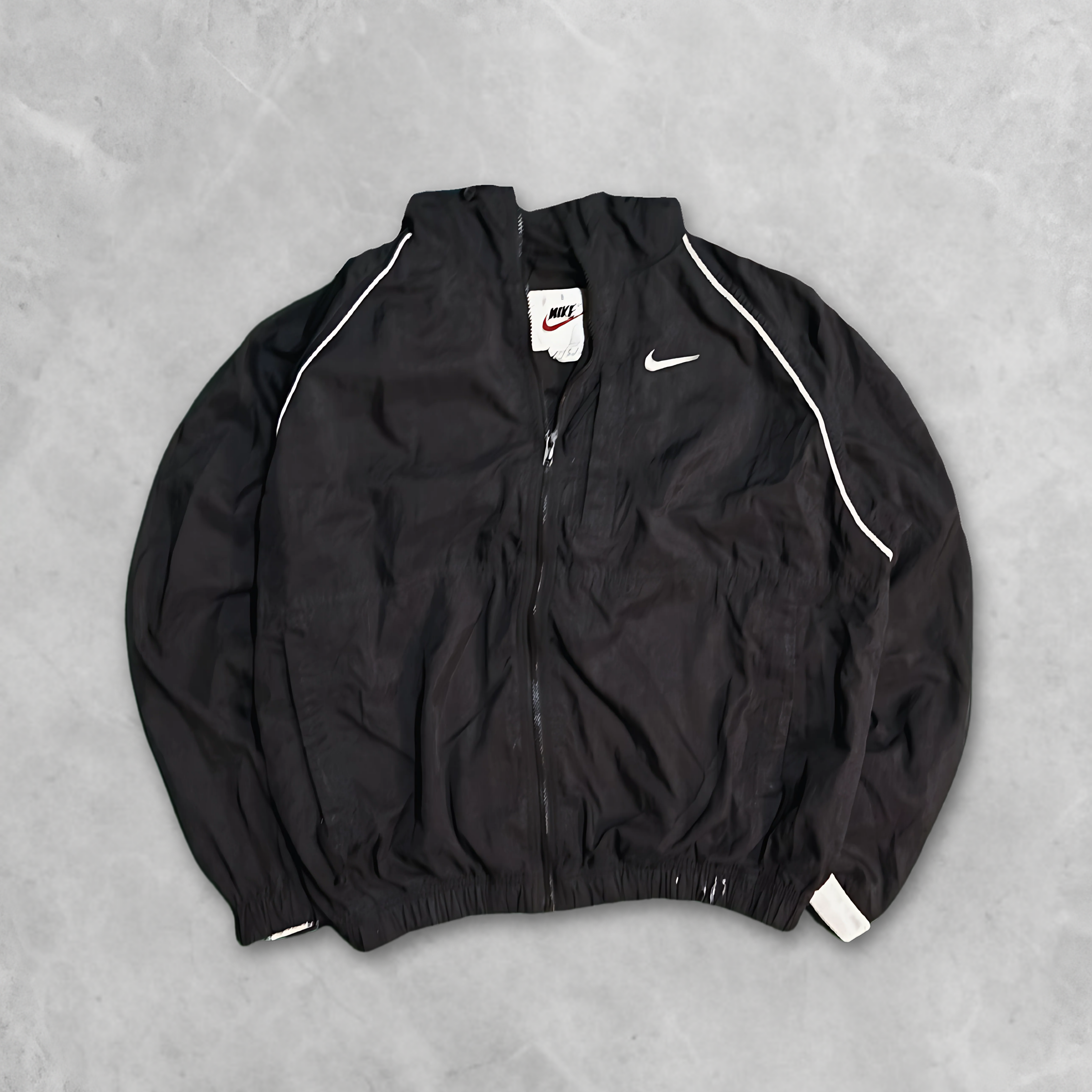 Vintage 90s Nike Track Windbreaker Jacket (Black) - M