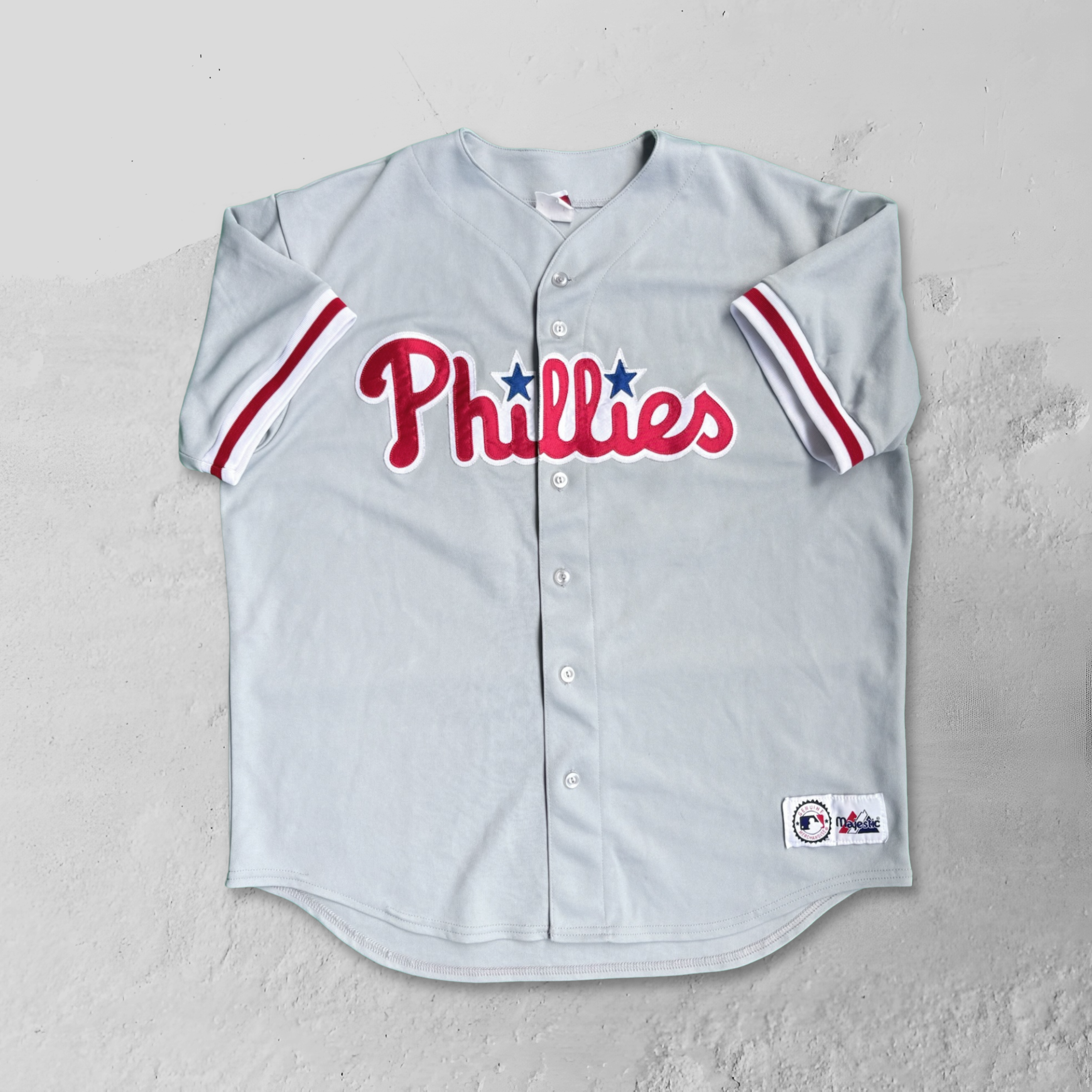 Vintage 90s Philadelphia Phillis Majestic Road Jim Thome Baseball Jersey - XL