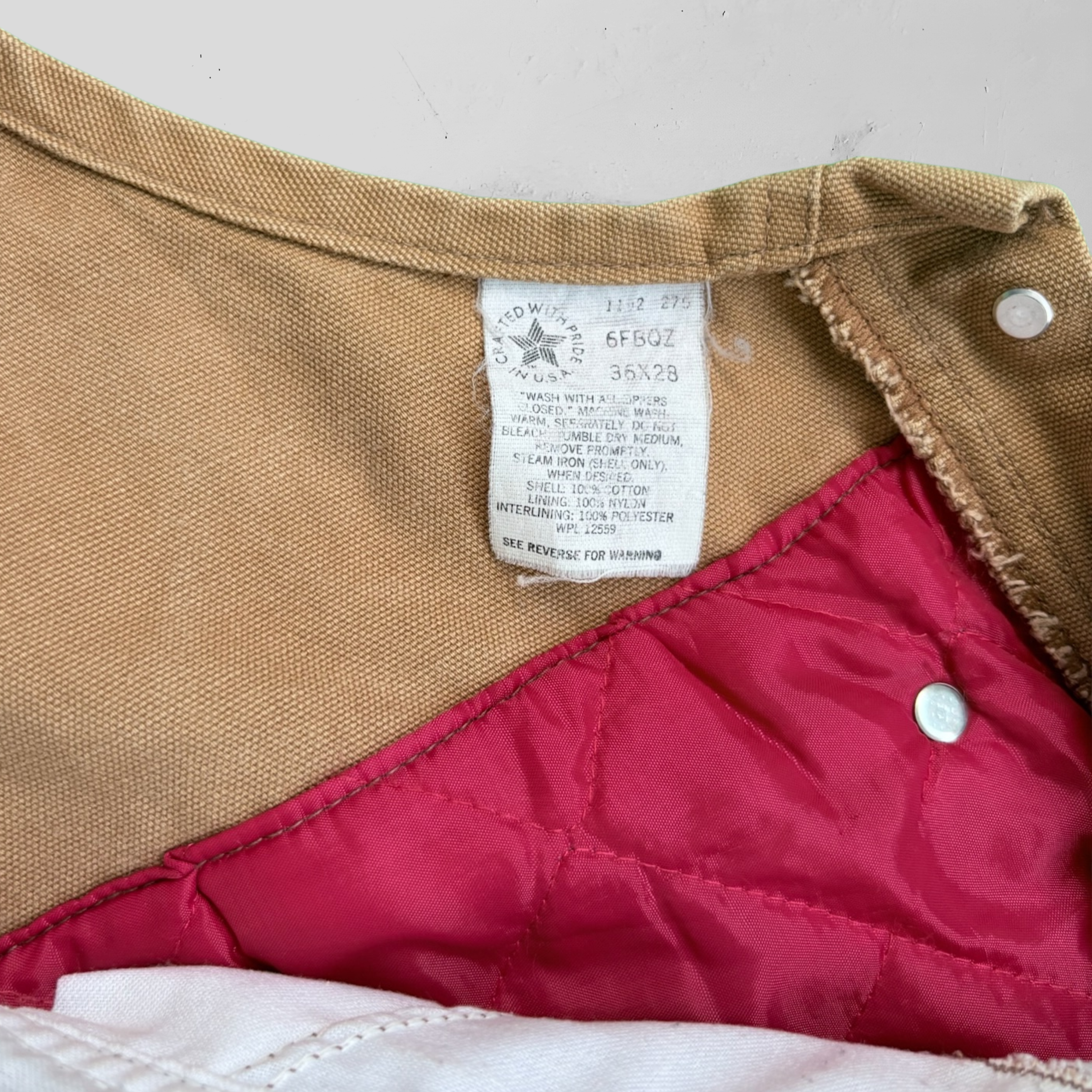 Vintage 90s Carhartt Overall Duck Brown - 36"