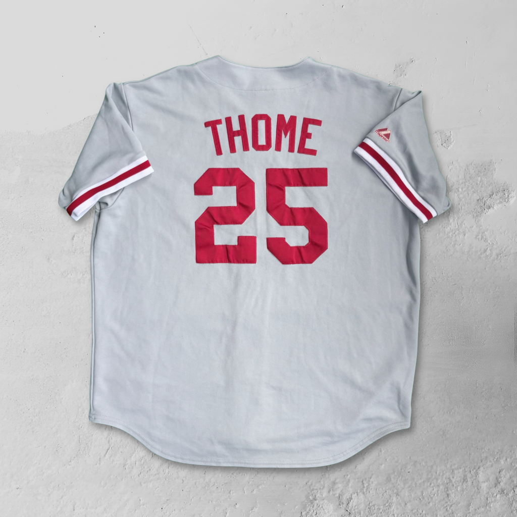Vintage 90s Philadelphia Phillis Majestic Road Jim Thome Baseball Jersey - XL
