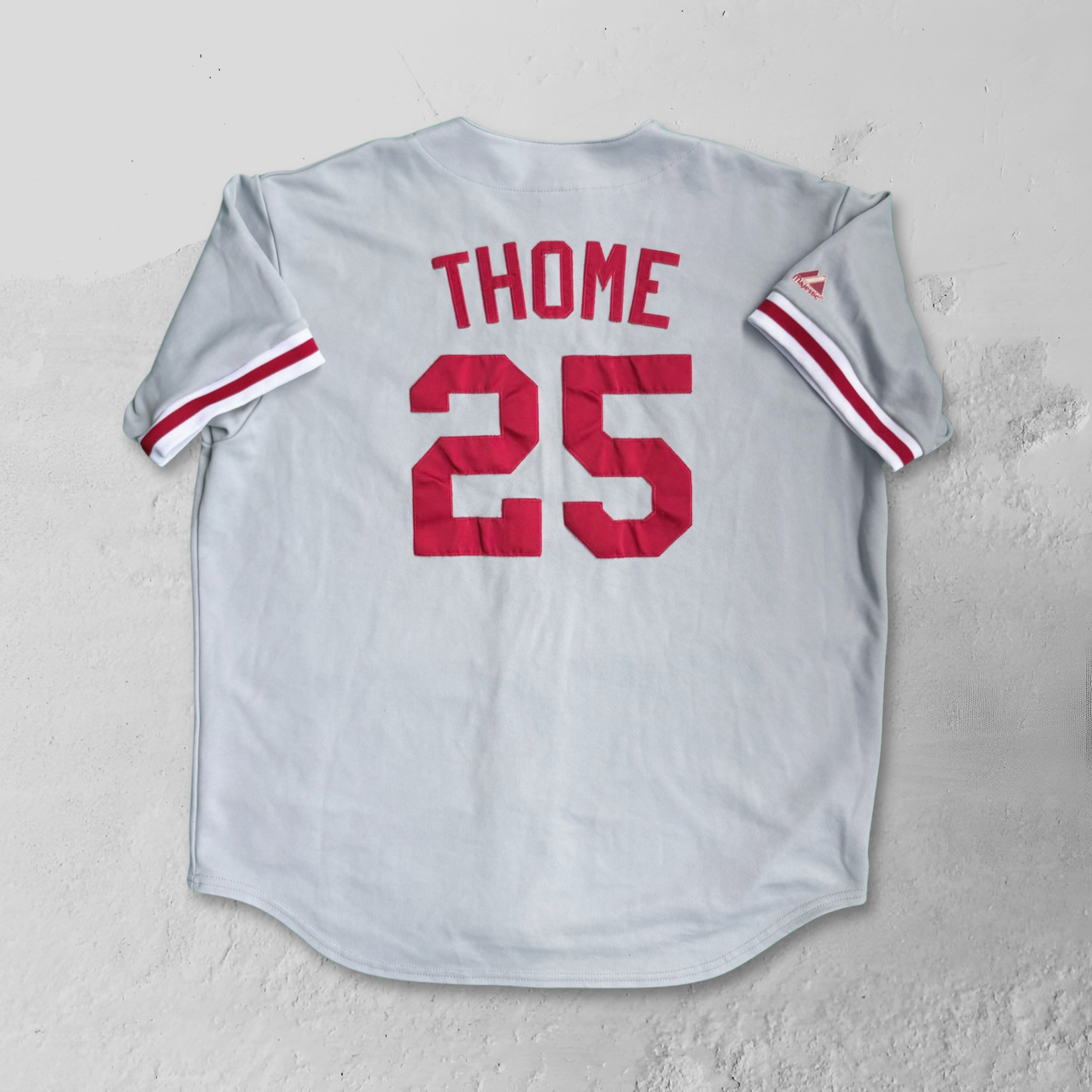 Vintage 90s Philadelphia Phillis Majestic Road Jim Thome Baseball Jersey - XL
