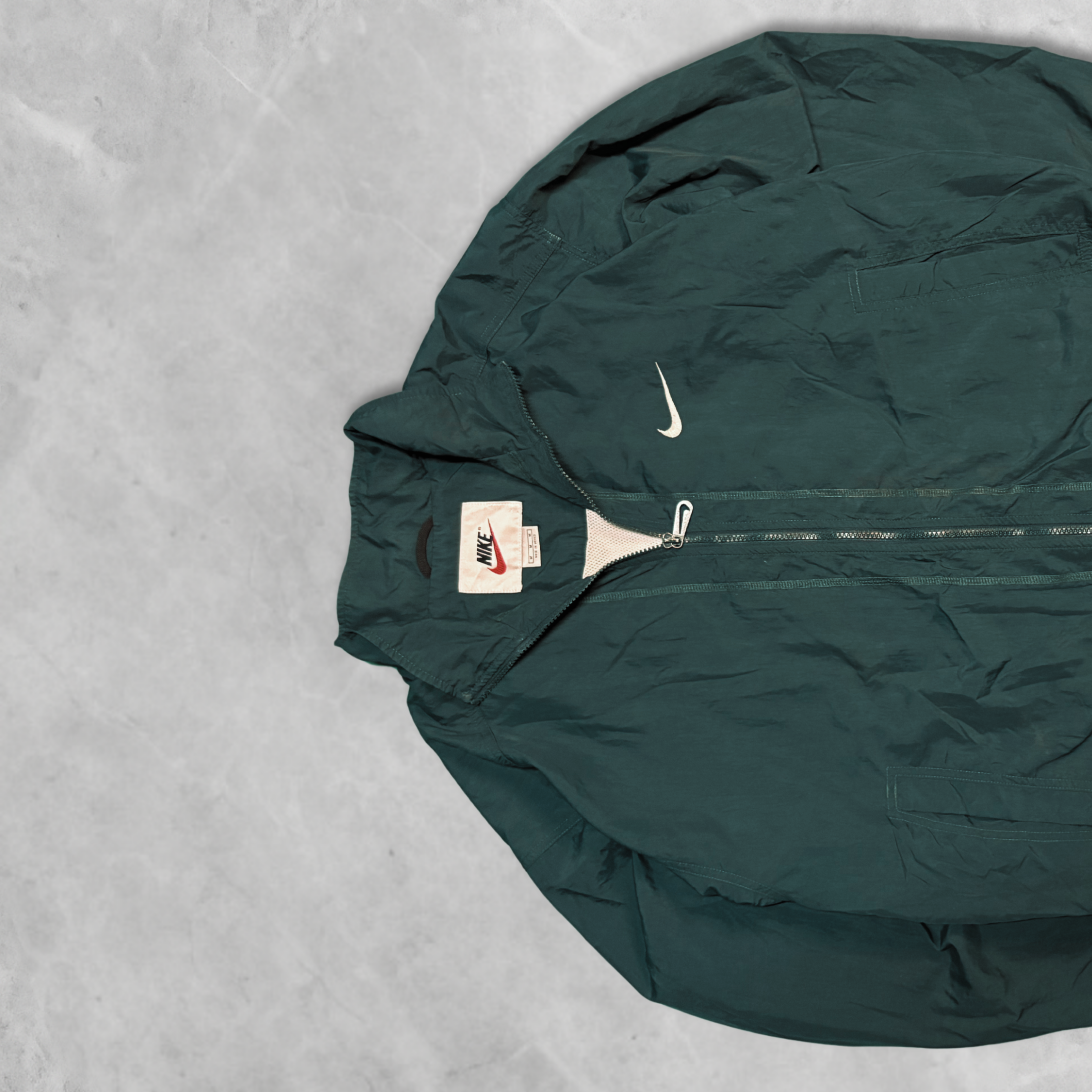 Vintage Nike 90s Track Windbreaker Jacket (Forest Green) - M