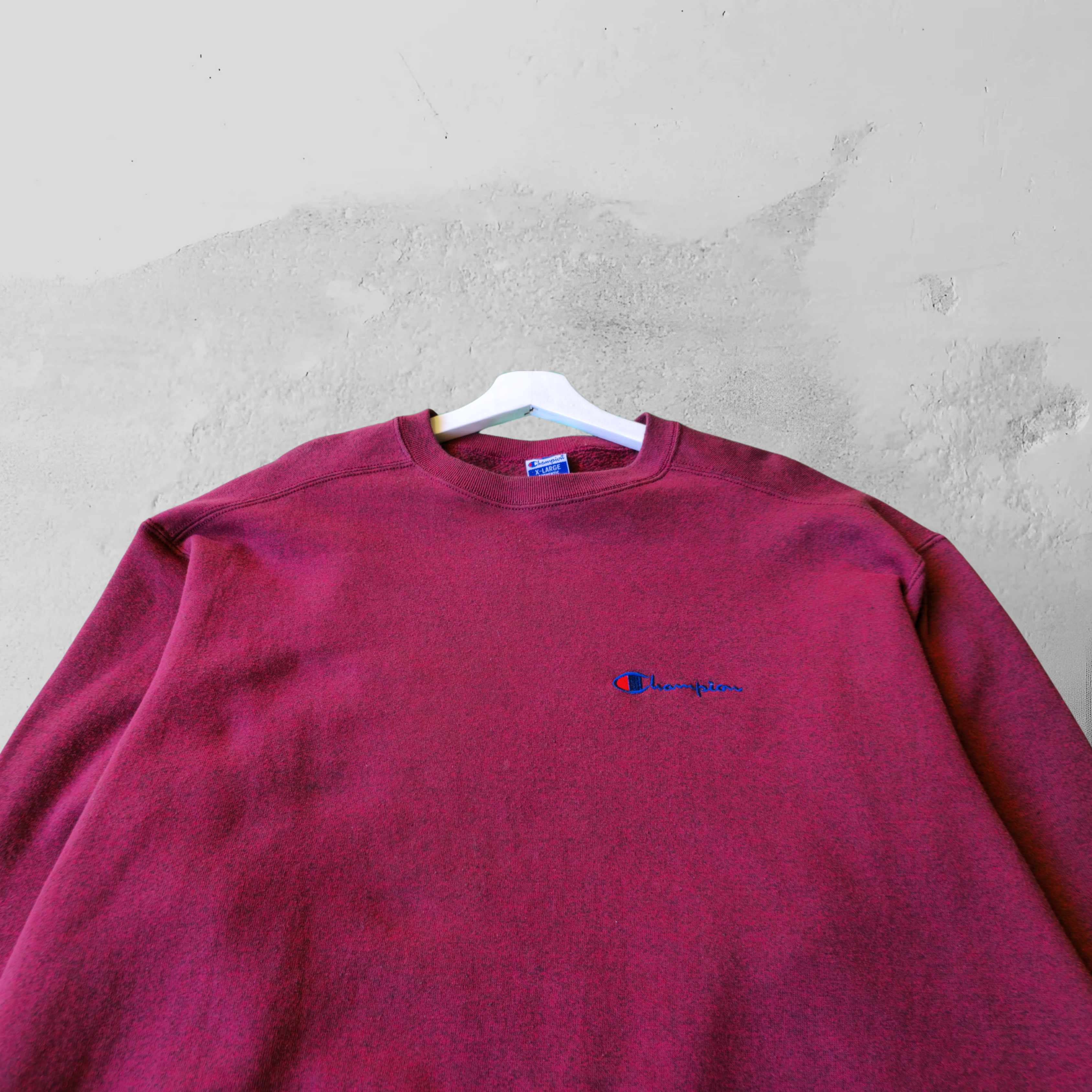 Vintage Y2K Champion Maroon Crewneck Sweatshirt - XL
