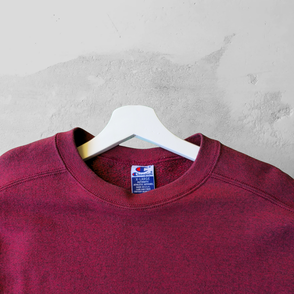 Vintage Y2K Champion Maroon Crewneck Sweatshirt - XL