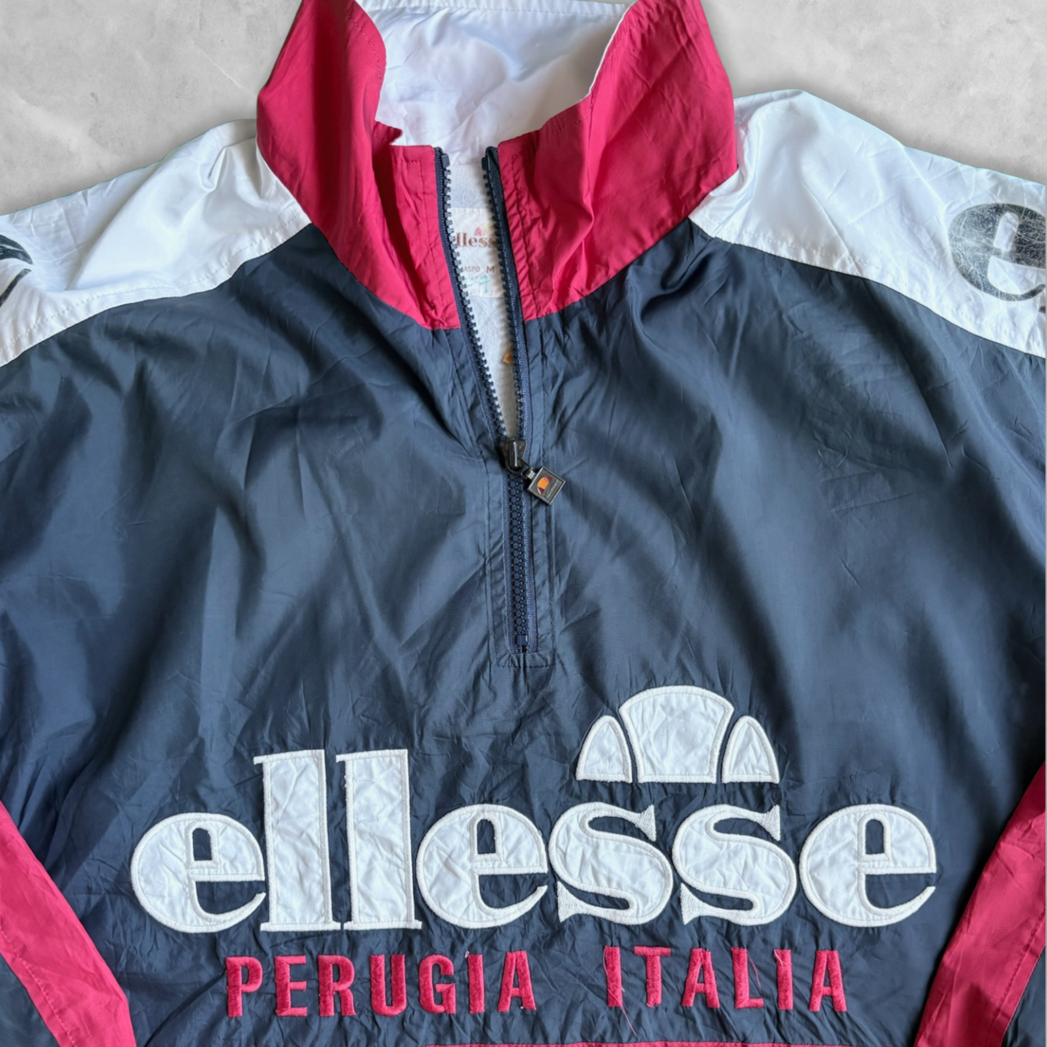 Vintage 90s Ellesse Perugia Italia Windbreaker Jacket - M