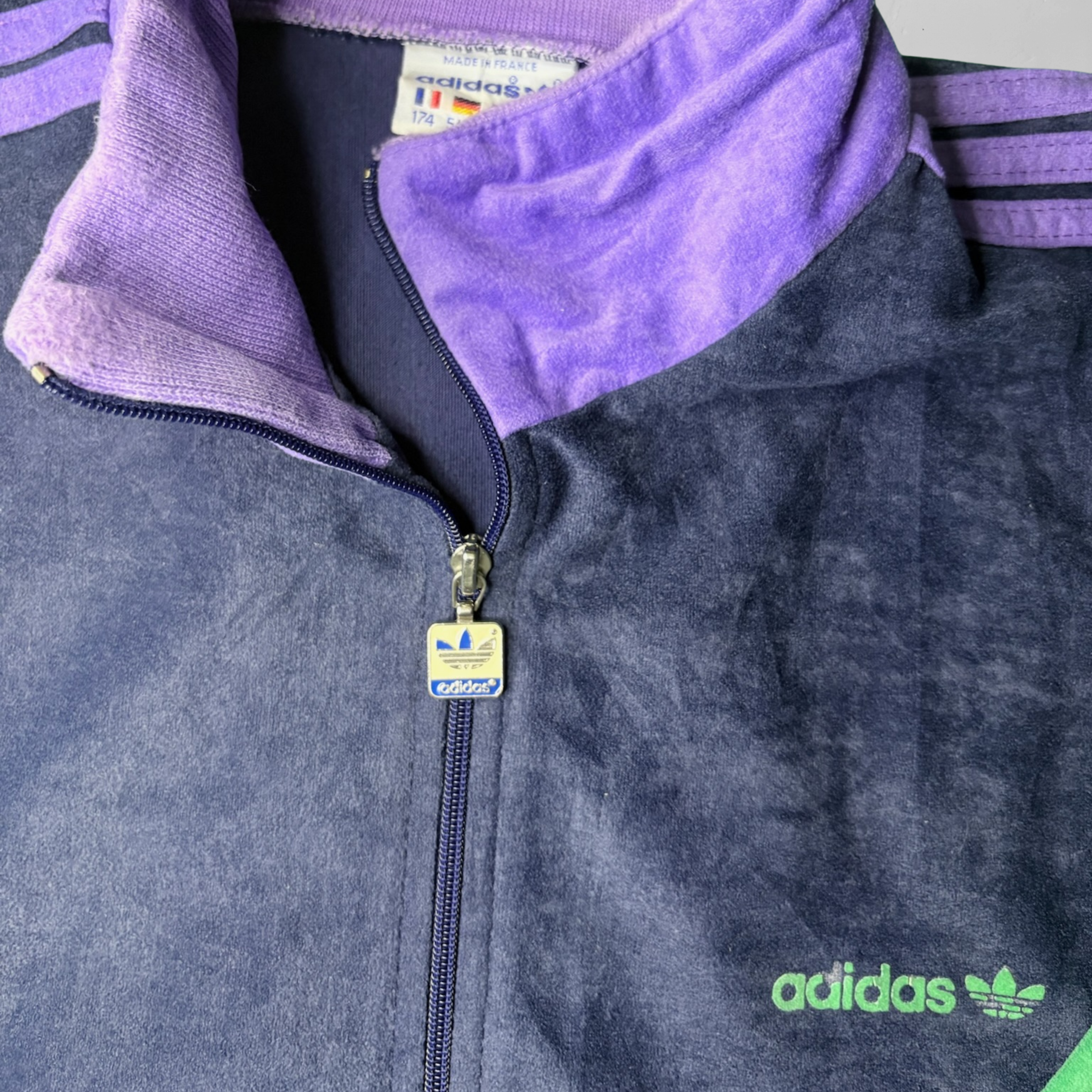 Vintage Rare 70s 80s Adidas Ventex Velour Track Jacket - M